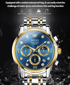 OLEVS 2889 PRICE IN BANGLADESH Specification : Brand: OLEVS Model Number: 2889 Mirror: Coated Glass Strap Material: Stainless Steel Case Material: Alloy Movement type: Quartz Clasp type: Push Button Hidden Clasp Case Diameter: 42.0mm Case Thickness: 11.0 Functions: Waterproof Luminous Chronograph Calendar